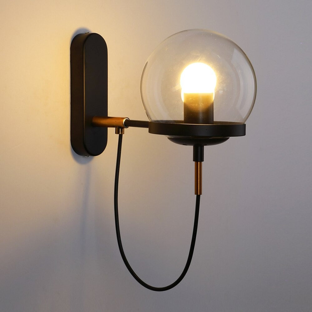 Chic Design Wall Bedside Lamp Sconce with Glass Ball Shade | Stornfield