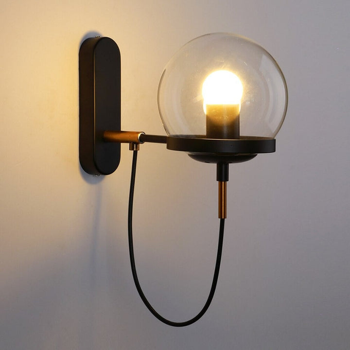 Chic Design Wall Bedside Lamp Sconce with Glass Ball Shade | Stornfield