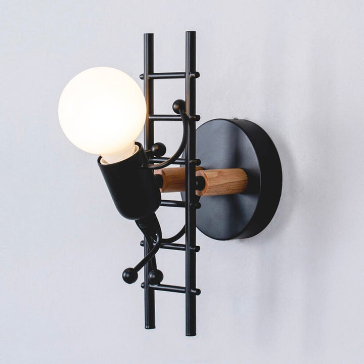 Industrial Original Wall Bedside Lamp with Metal and Wood | Stornfield