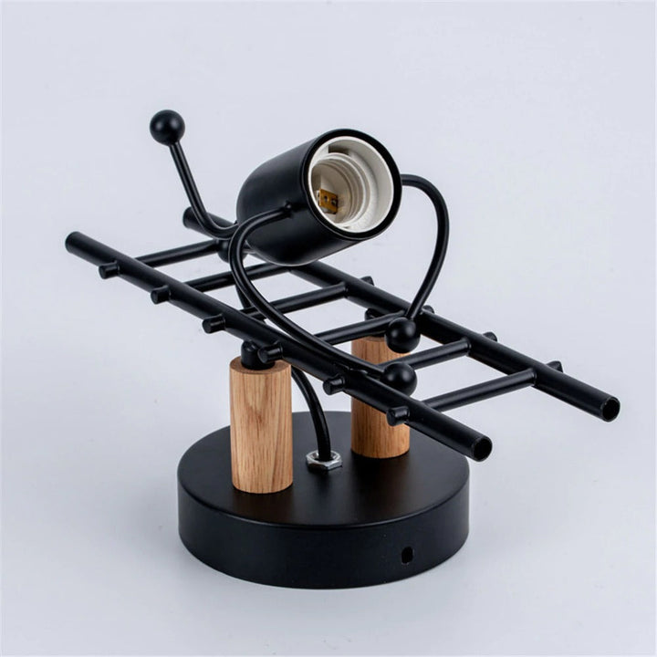 Industrial Original Wall Bedside Lamp with Metal and Wood | Stornfield