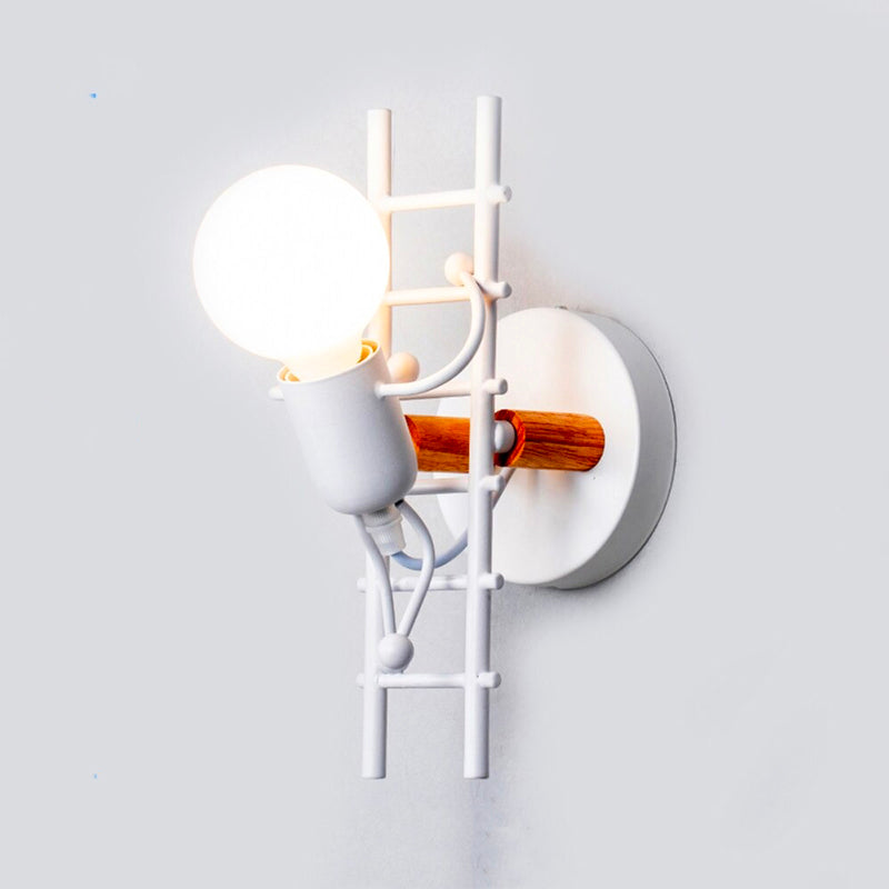 Industrial Original Wall Bedside Lamp with Metal and Wood | Stornfield