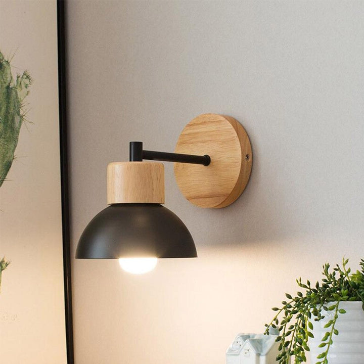 Retro Wooden Wall Bedside Lamp with Vintage Edison Style | Stornfield