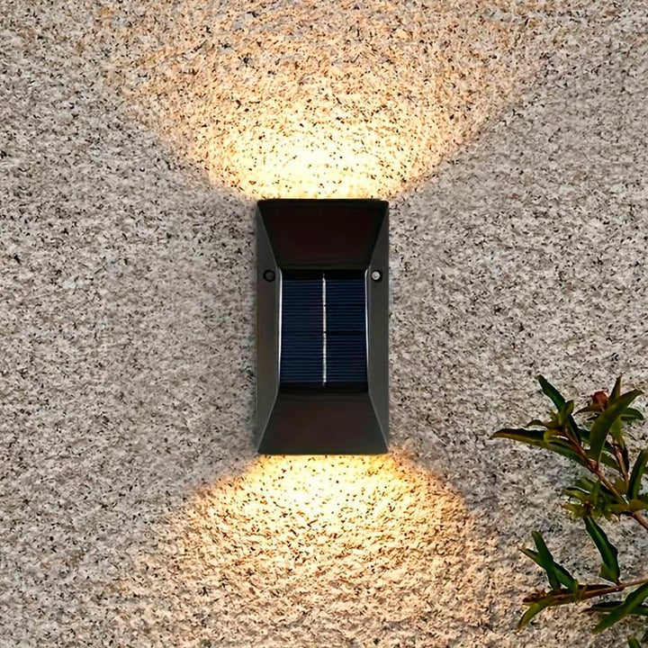 LED solar cell wall light (up-downlight), 2 pcs. Black | Stornfield