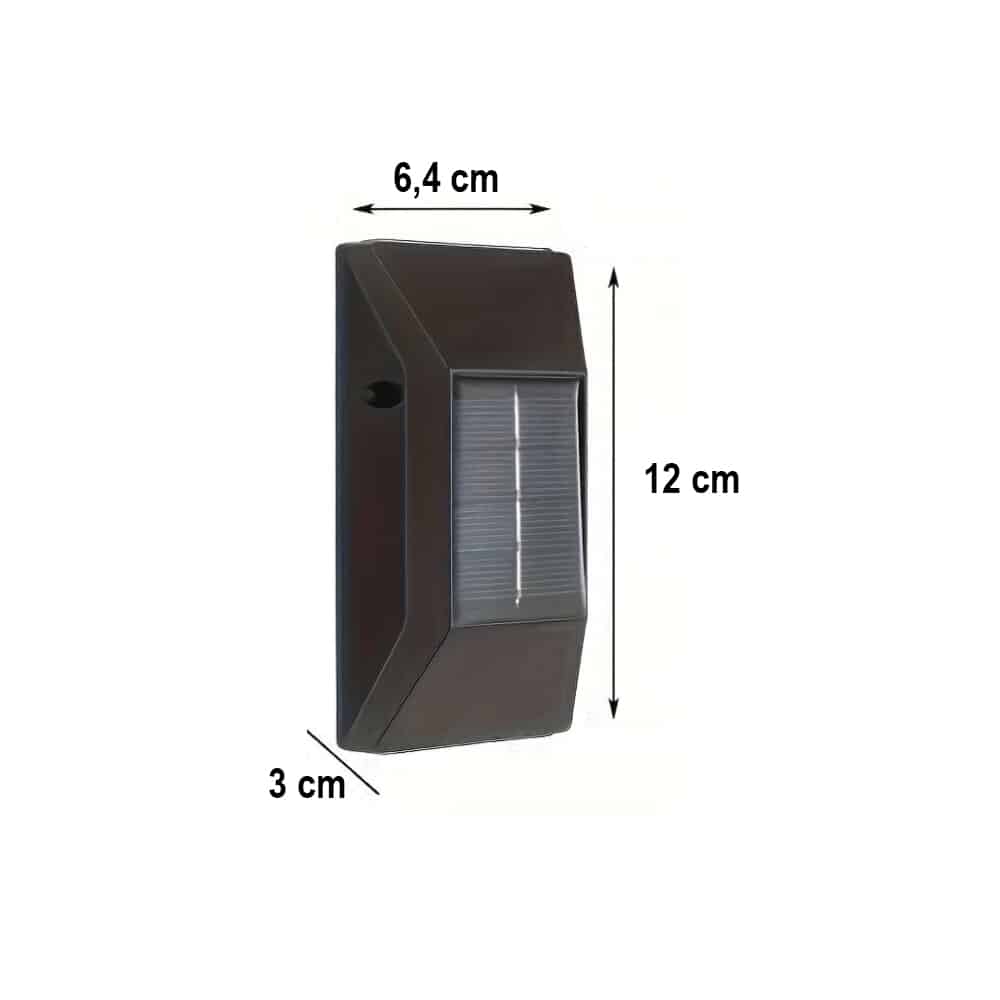 LED solar cell wall light (up-downlight), 2 pcs. Black | Stornfield