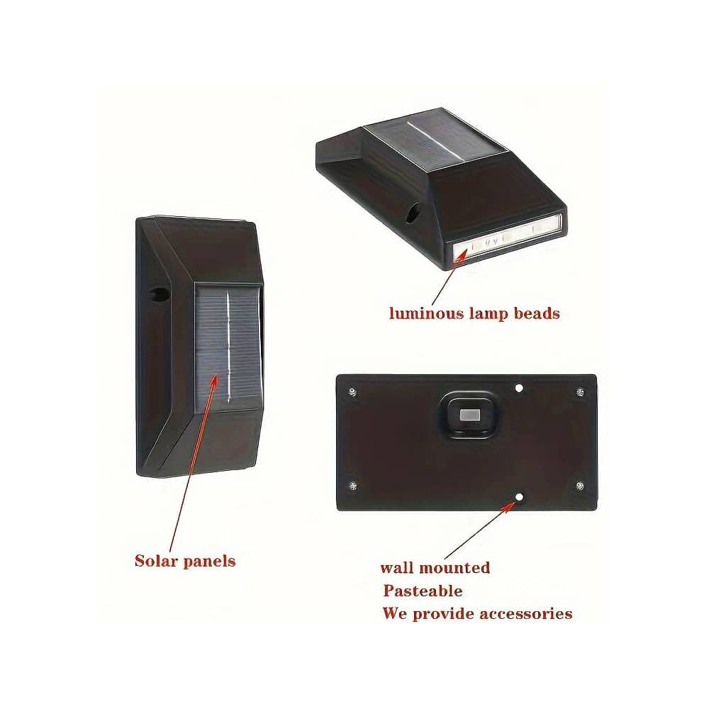 LED solar cell wall light (up-downlight), 2 pcs. Black | Stornfield