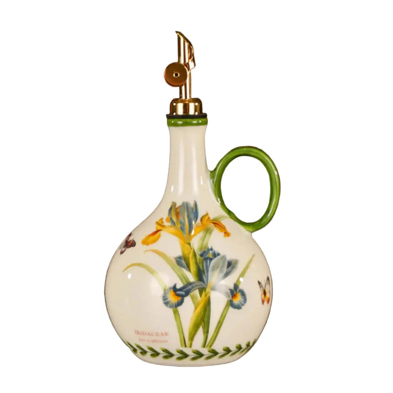 Large Capacity Ceramic Kitchen Oil Dispenser with Pump and Handle | Stornfield