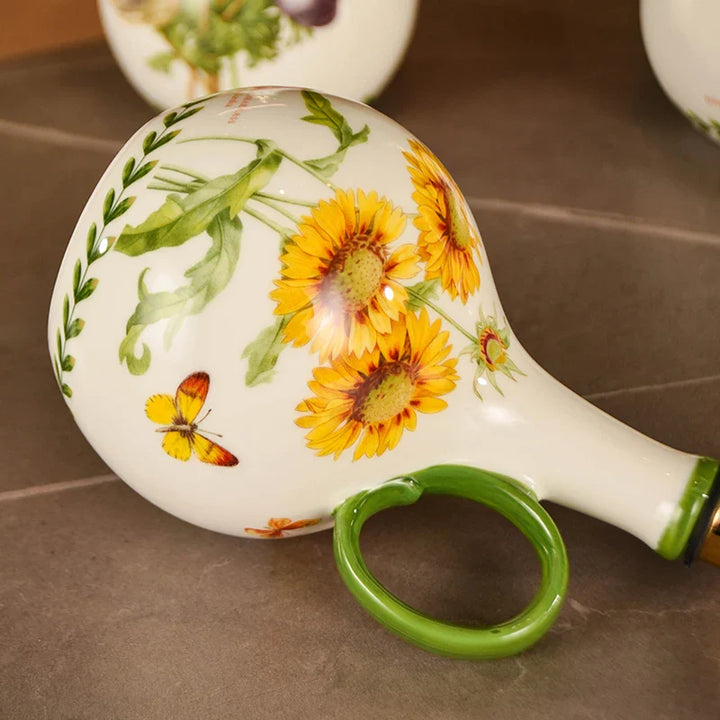 Large Capacity Ceramic Kitchen Oil Dispenser with Pump and Handle | Stornfield