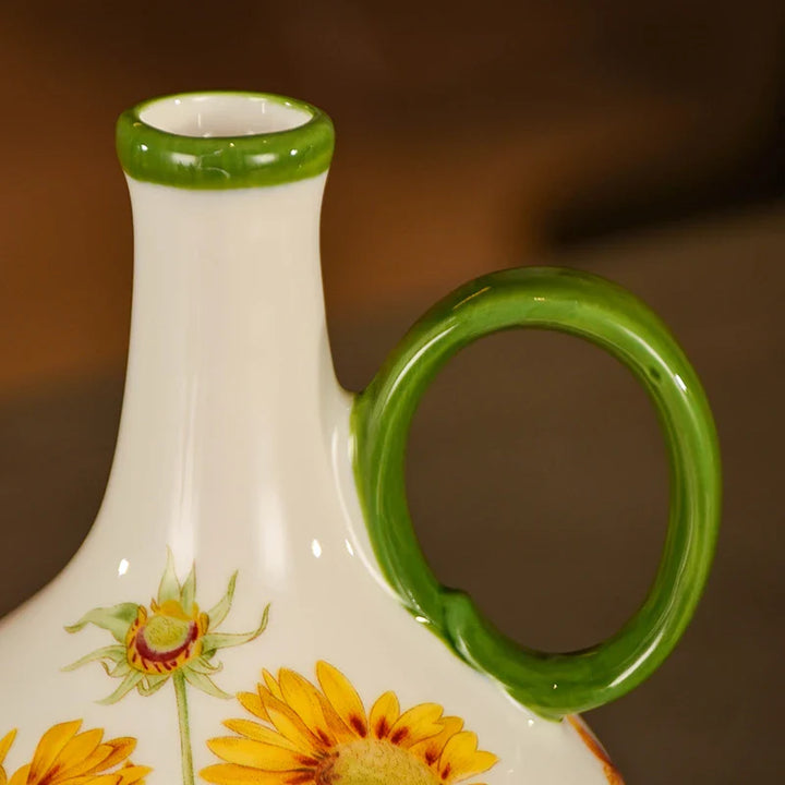 Large Capacity Ceramic Kitchen Oil Dispenser with Pump and Handle | Stornfield
