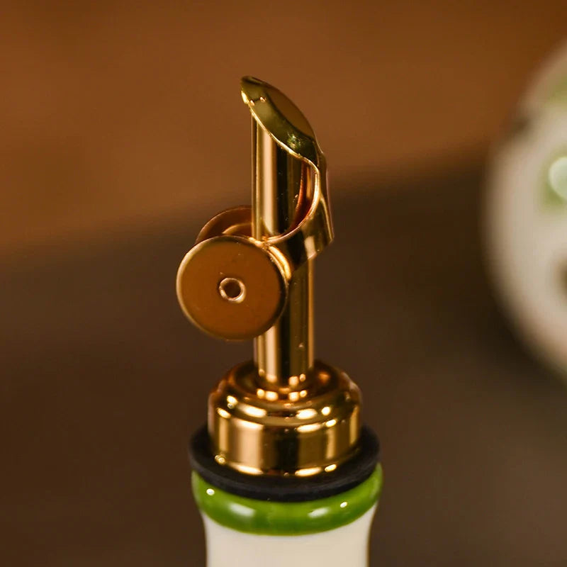Large Capacity Ceramic Kitchen Oil Dispenser with Pump and Handle | Stornfield