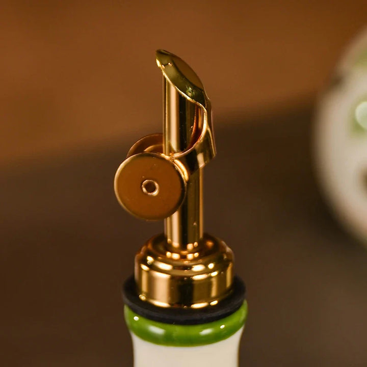 Large Capacity Ceramic Kitchen Oil Dispenser with Pump and Handle | Stornfield