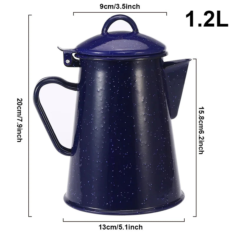 Large Capacity Enamel Handle Pot for Coffee Tea Water Enamel Kettle | Stornfield