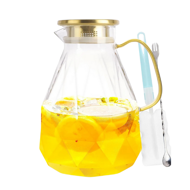 Large Capacity Water Glass Pitcher With Lid Large Drink Carafe Pitcher | Stornfield