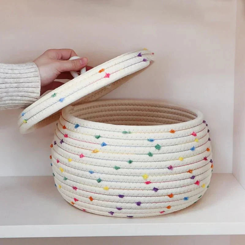Stornfield | Large Cotton Rope Storage Basket with Lid