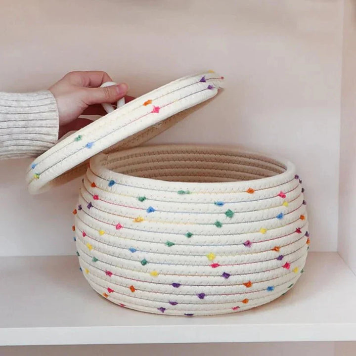 Stornfield | Large Cotton Rope Storage Basket with Lid