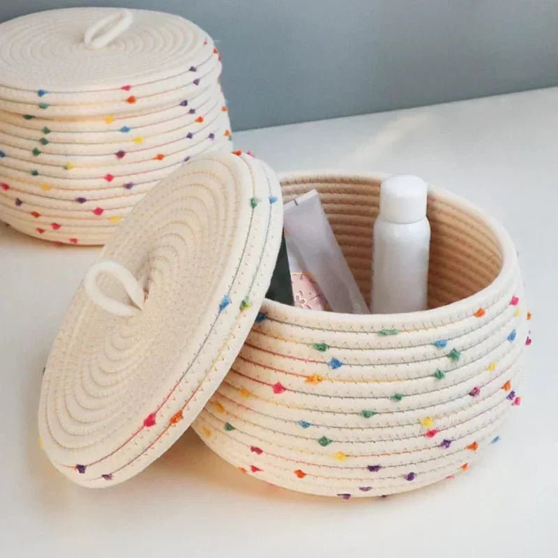 Stornfield | Large Cotton Rope Storage Basket with Lid