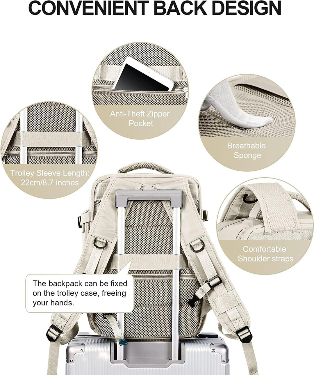 Waterproof Travel Backpack with Shoe Compartment & USB Port – 14" Laptop Fit | Stornfield