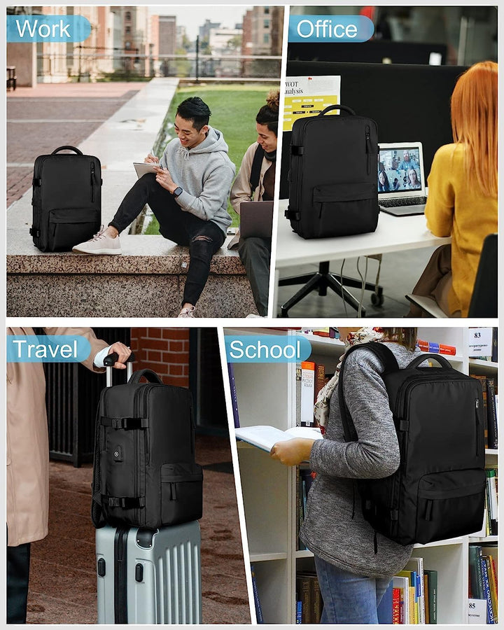 Waterproof Travel Backpack with Shoe Compartment & USB Port – 14" Laptop Fit | Stornfield