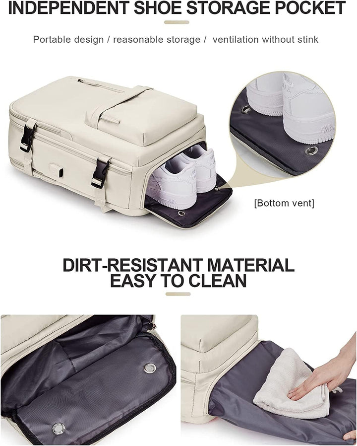 Waterproof Travel Backpack with Shoe Compartment & USB Port – 14" Laptop Fit | Stornfield