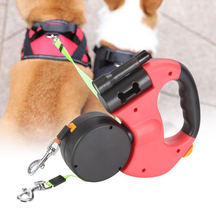 DuoLijn LED Dual Retractable Leash for Dogs and Cats with 360° Rotation Mechanism 3 Meters | Stornfield