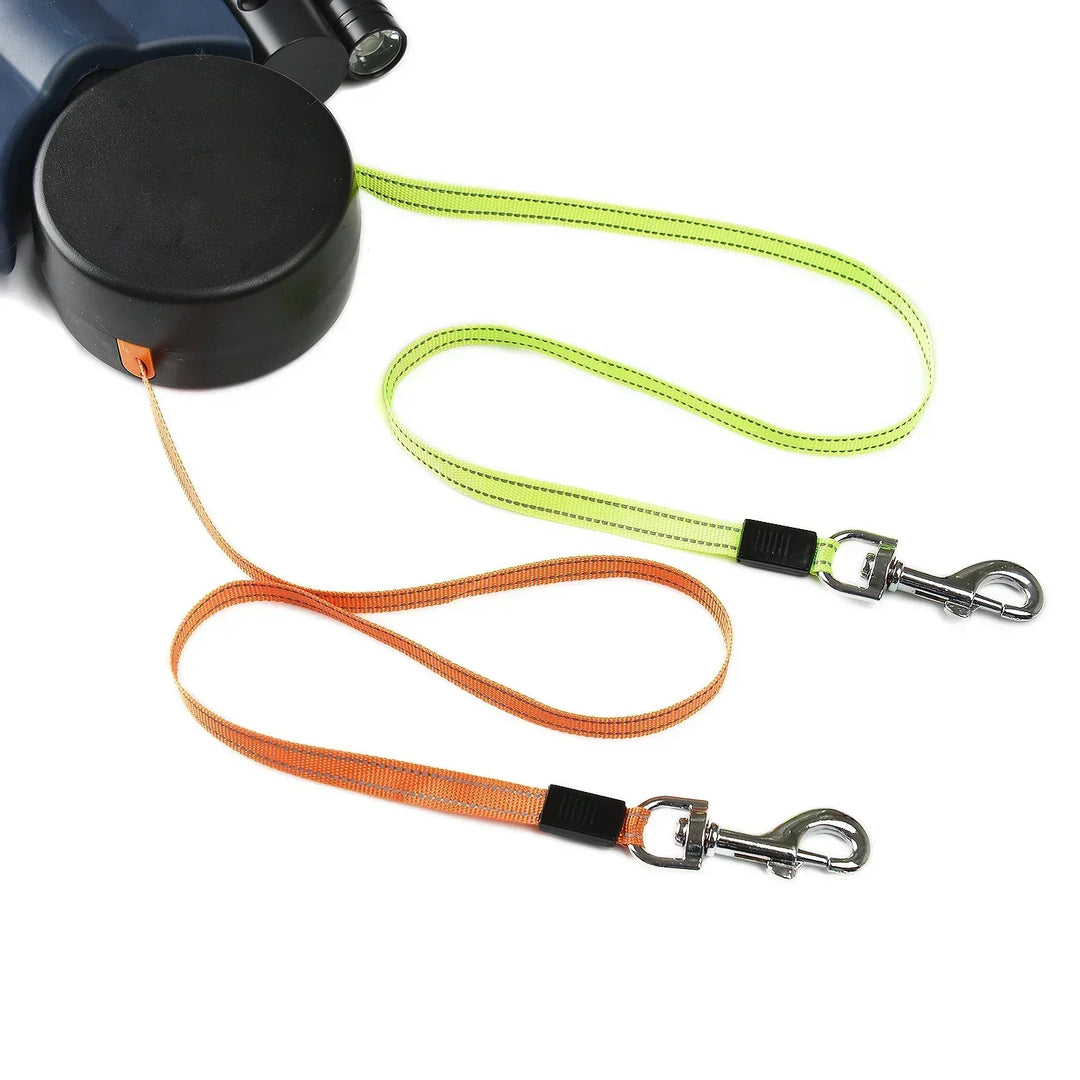 DuoLijn LED Dual Retractable Leash for Dogs and Cats with 360° Rotation Mechanism 3 Meters | Stornfield