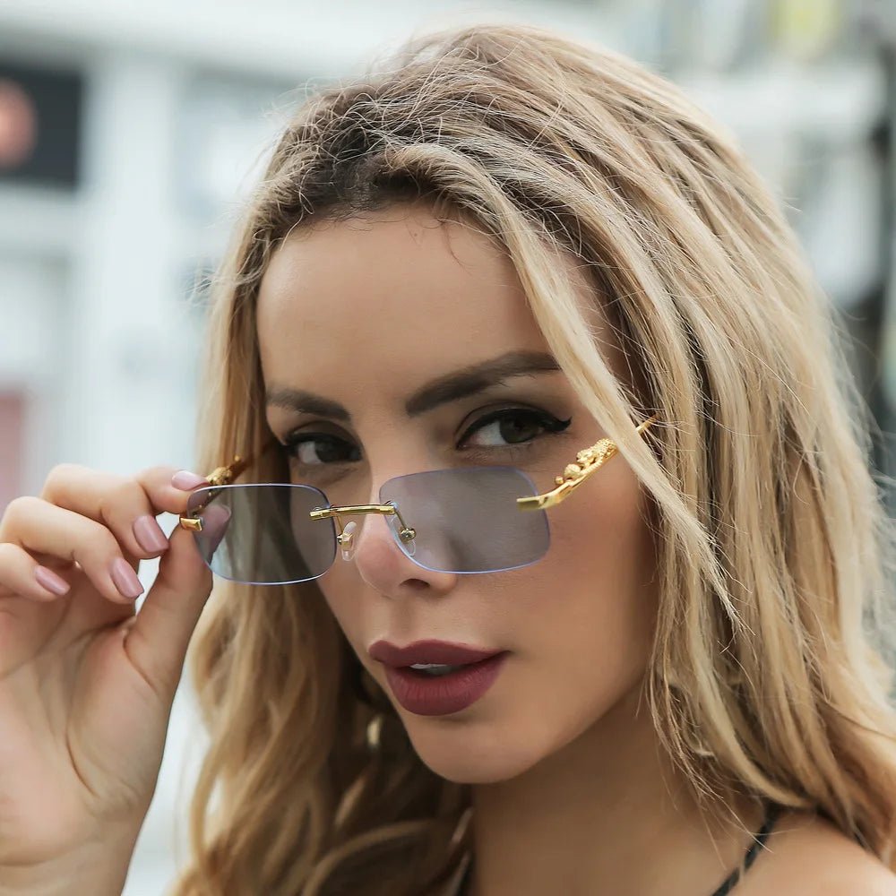 Stornfield | LEOPARDVIEW – Stylish Rimless Sunglasses with UV400 Protection