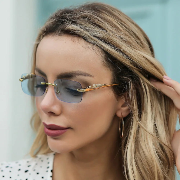 Stornfield | LEOPARDVIEW – Stylish Rimless Sunglasses with UV400 Protection