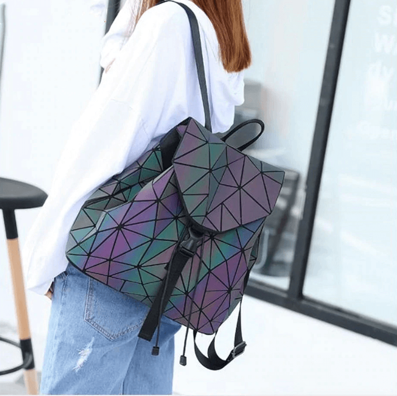 Reflective Colour-Changing Geometric Backpack for Women | Stornfield