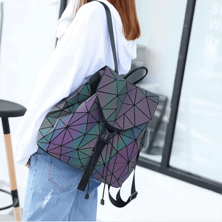 Reflective Colour-Changing Geometric Backpack for Women | Stornfield