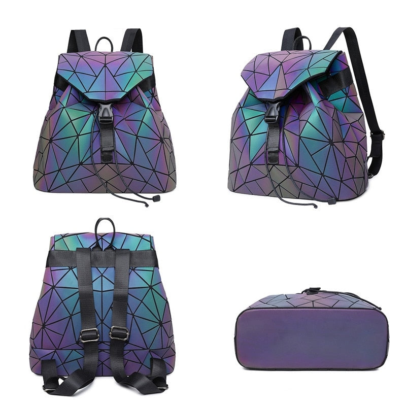 Reflective Colour-Changing Geometric Backpack for Women | Stornfield