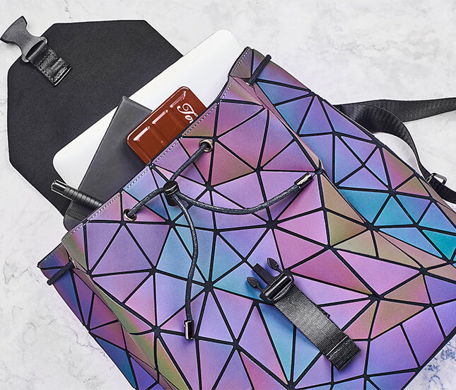 Reflective Colour-Changing Geometric Backpack for Women | Stornfield
