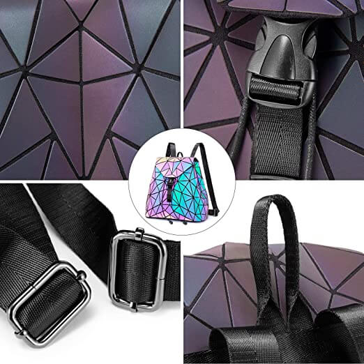 Reflective Colour-Changing Geometric Backpack for Women | Stornfield