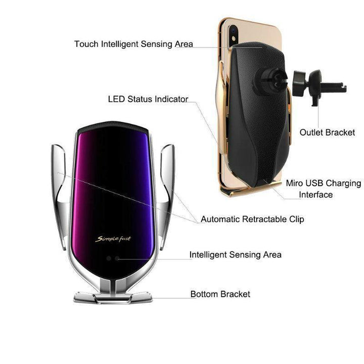 Smart Wireless Automatic Sensor Car Phone Holder Charger | Stornfield