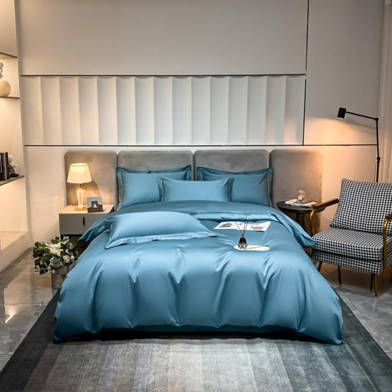 Light Blue Super Hero 1000 TC Duvet Cover Set – Ultra-Soft Egyptian Cotton with Sateen Finish | Stornfield