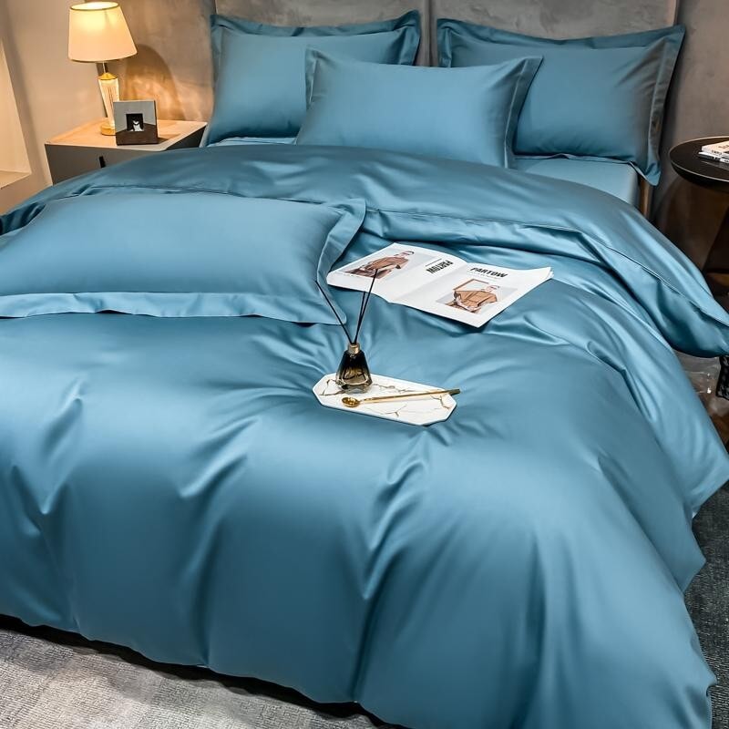 Light Blue Super Hero 1000 TC Duvet Cover Set – Ultra-Soft Egyptian Cotton with Sateen Finish | Stornfield