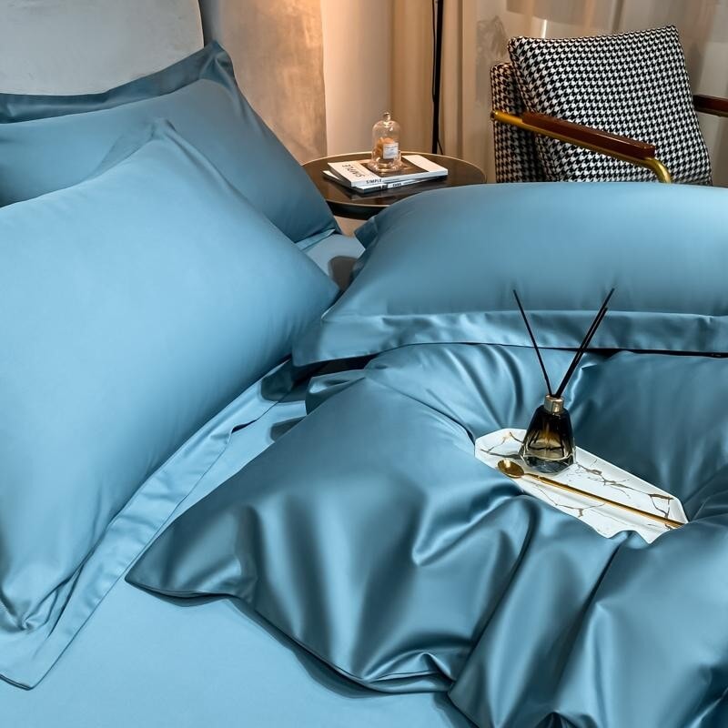 Light Blue Super Hero 1000 TC Duvet Cover Set – Ultra-Soft Egyptian Cotton with Sateen Finish | Stornfield