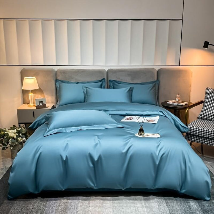 Light Blue Super Hero 1000 TC Duvet Cover Set – Ultra-Soft Egyptian Cotton with Sateen Finish | Stornfield