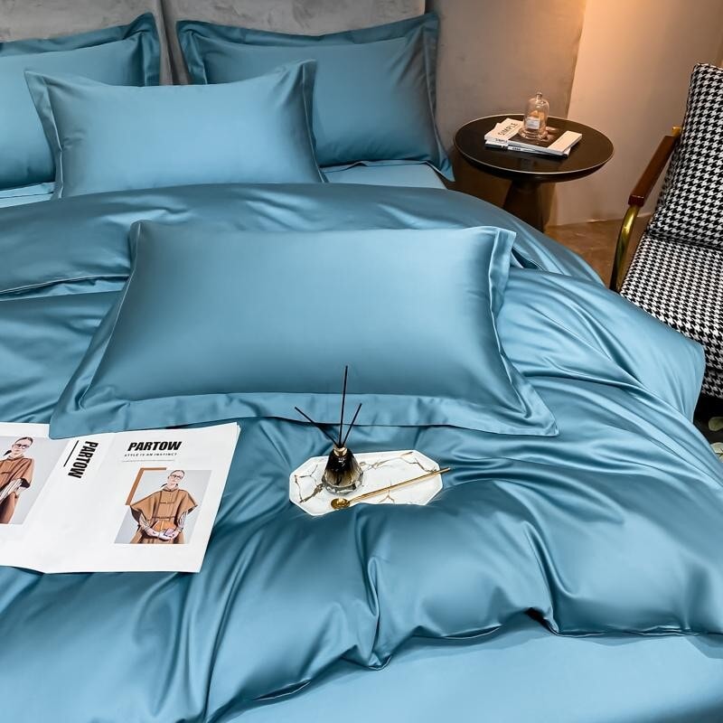 Light Blue Super Hero 1000 TC Duvet Cover Set – Ultra-Soft Egyptian Cotton with Sateen Finish | Stornfield