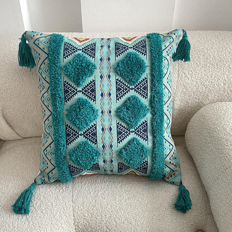 Boho lined fringe throw pillow cover | Stornfield