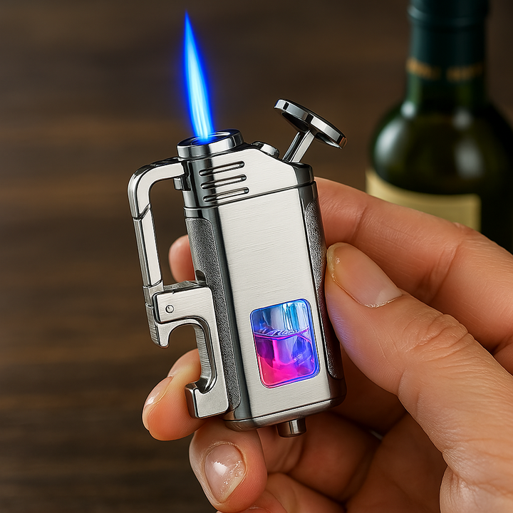 Modern Windproof Metal  Bottle Opener Keychain Lighter | Stornfield
