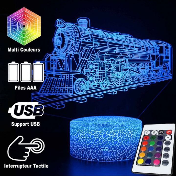 Stornfield | Lampe 3D Locomotive Vintage