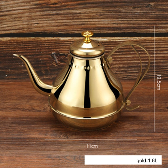 Long Stainless Steel Mouth Pot Kettle With Milk Filter Infuser Oolong Tea Pot | Stornfield