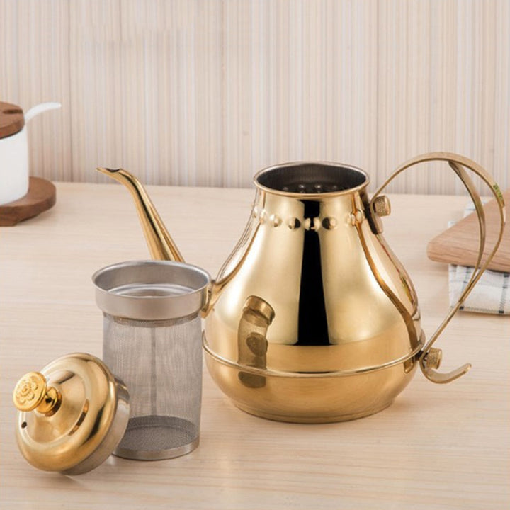 Long Stainless Steel Mouth Pot Kettle With Milk Filter Infuser Oolong Tea Pot | Stornfield