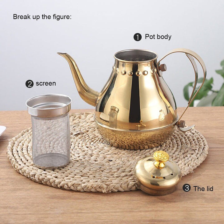 Long Stainless Steel Mouth Pot Kettle With Milk Filter Infuser Oolong Tea Pot | Stornfield