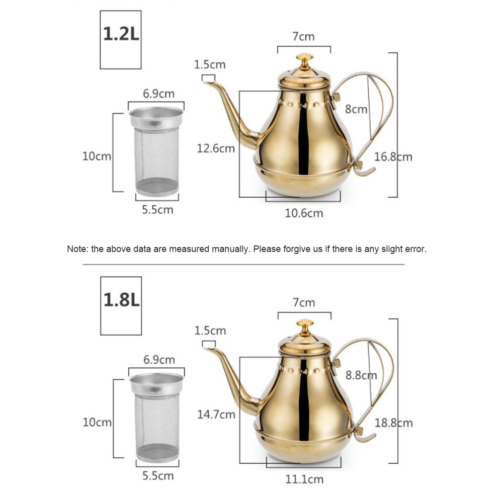 Long Stainless Steel Mouth Pot Kettle With Milk Filter Infuser Oolong Tea Pot | Stornfield