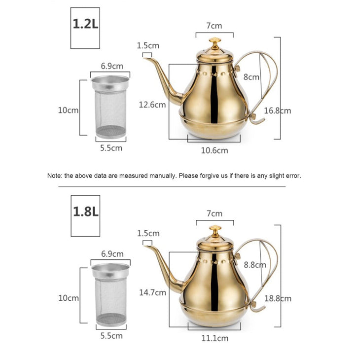 Long Stainless Steel Mouth Pot Kettle With Milk Filter Infuser Oolong Tea Pot | Stornfield