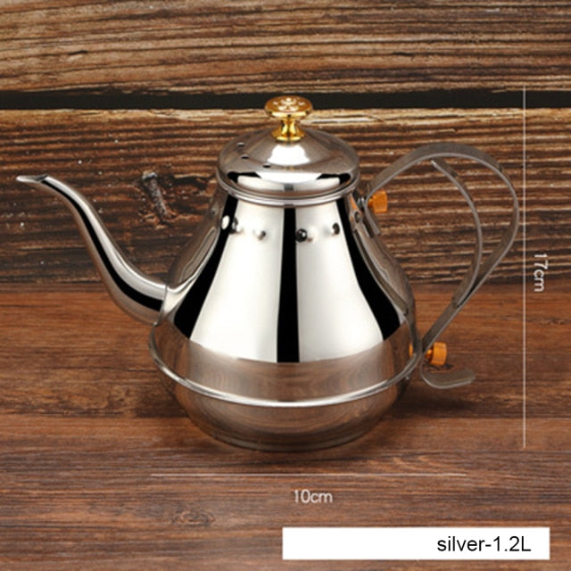 Long Stainless Steel Mouth Pot Kettle With Milk Filter Infuser Oolong Tea Pot | Stornfield
