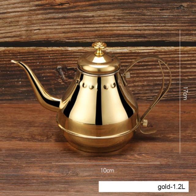 Long Stainless Steel Mouth Pot Kettle With Milk Filter Infuser Oolong Tea Pot | Stornfield