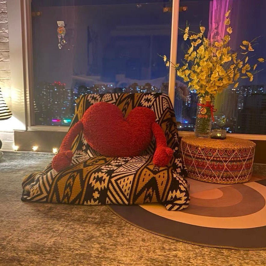 Love Heart Sofa Cushion in Soft Plush Fabric Design | Stornfield