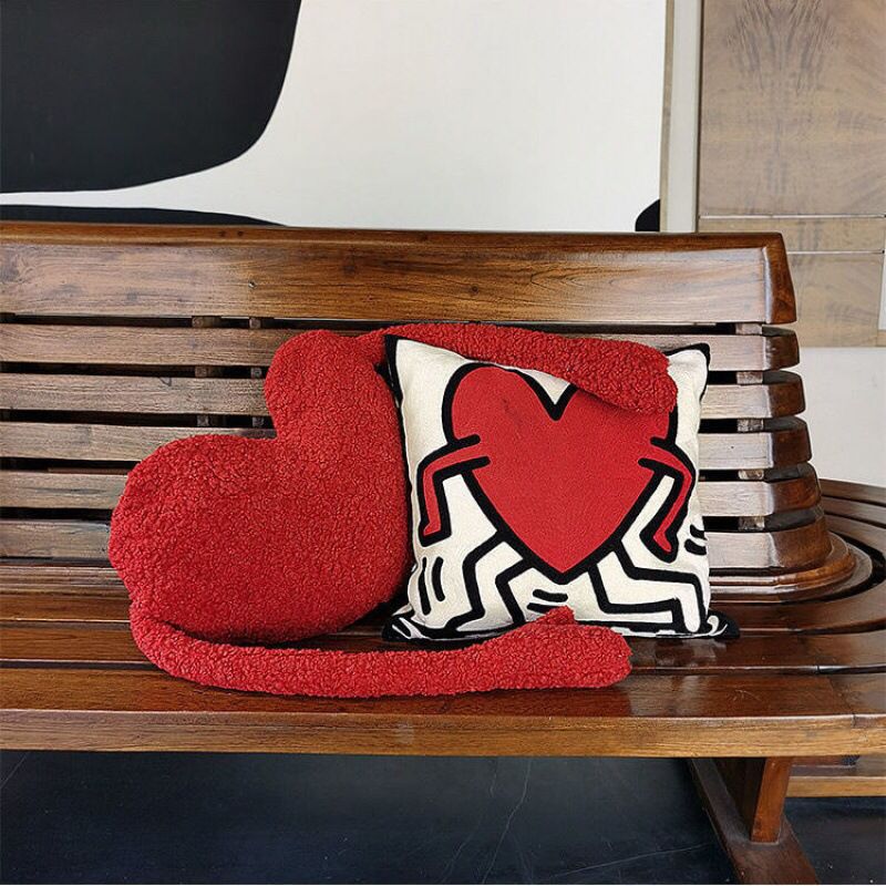 Love Heart Sofa Cushion in Soft Plush Fabric Design | Stornfield