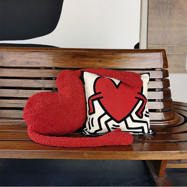 Love Heart Sofa Cushion in Soft Plush Fabric Design | Stornfield
